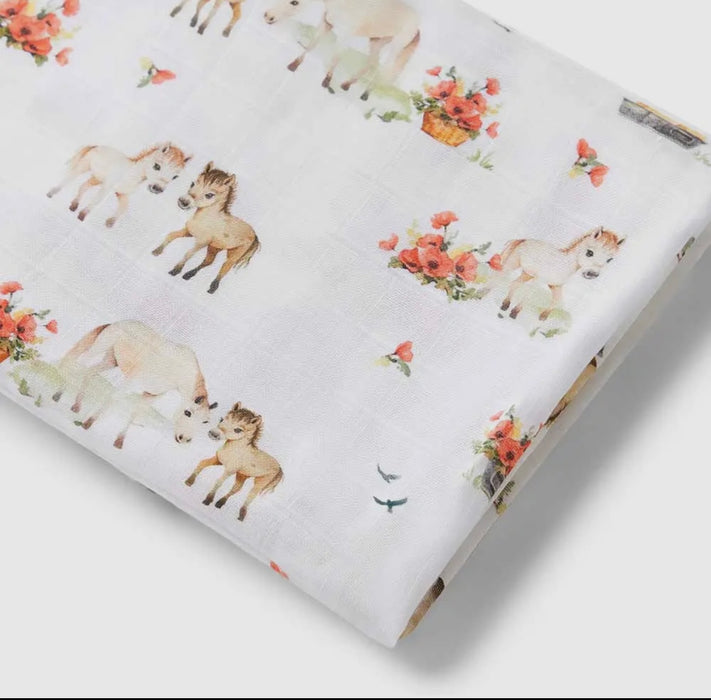 Pony Pals Organic Muslin Wrap - Snuggle Hunny