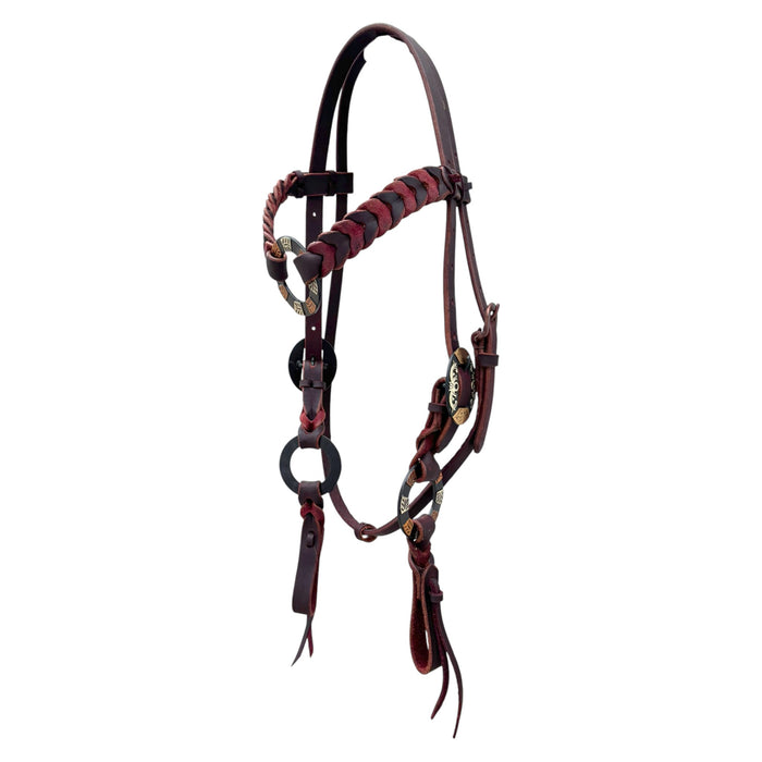 ANTIQUE BRAIDED RING HEADSTALL - Smooth Like Cactus