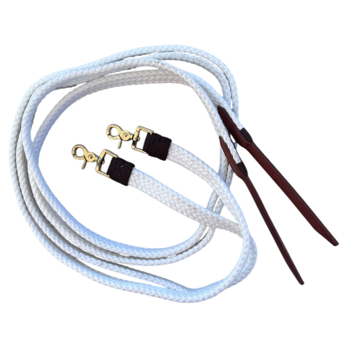 "CUBBAROO COTTON" - Split Cotton Reins with Brass Snap 6'6"