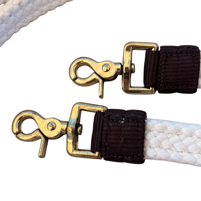 "CUBBAROO COTTON" - Split Cotton Reins with Brass Snap 6'6"