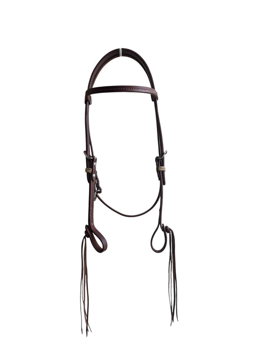 "LONG TRAIL" Headstall with Rawhide Keepers and Pinapple Ends - Toprail Equine