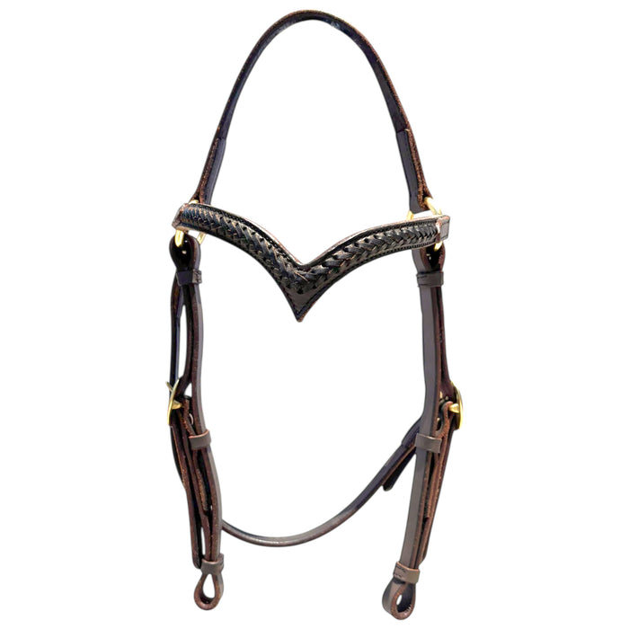 Leather Bridle with deep V Browband