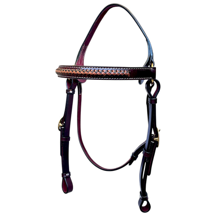 USA Leather Barcoo Bridle with Raised Plait