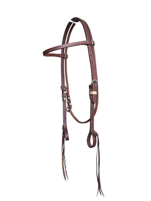 "LONG TRAIL" Headstall with Rawhide Keepers and Pinapple Ends - Toprail Equine