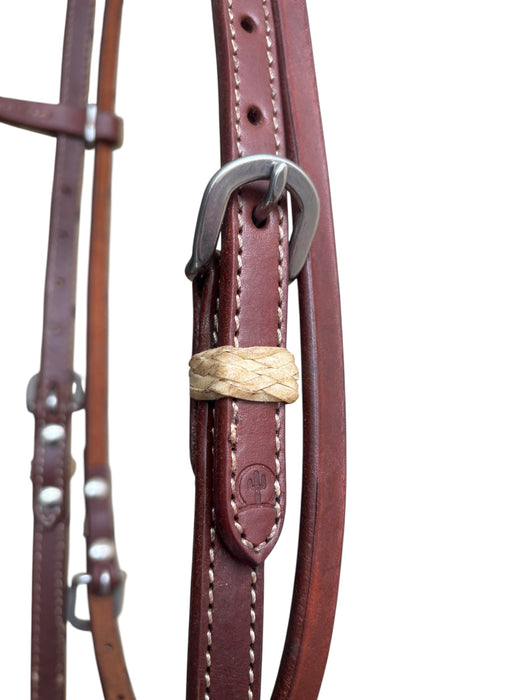 "LONG TRAIL" Headstall with Rawhide Keepers and Pinapple Ends - Toprail Equine