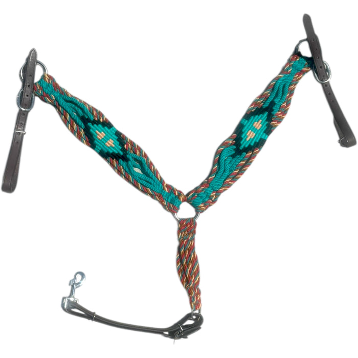 Turquoise Wool Cord Breastcollar - Smooth Like Cactus