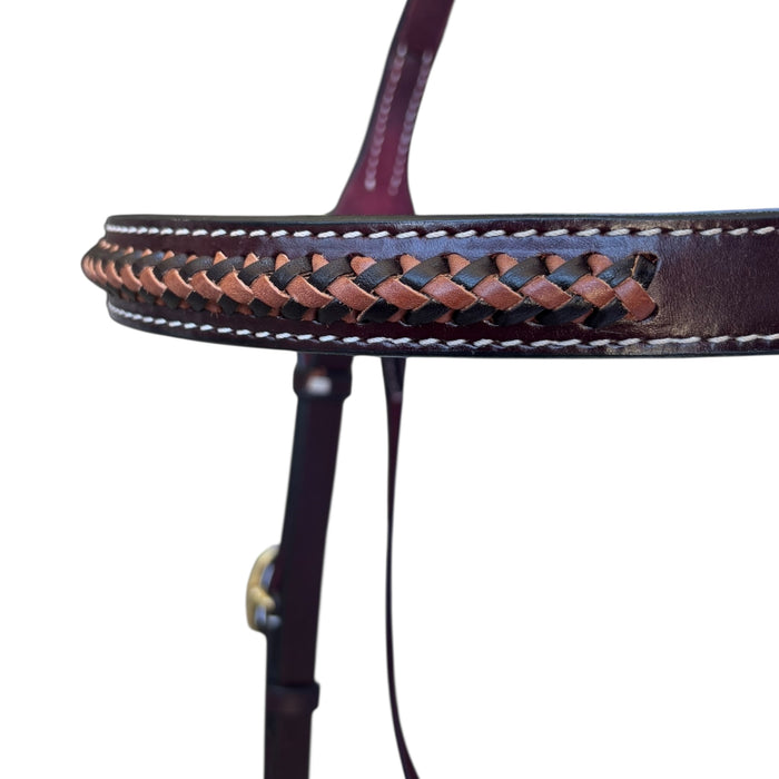 USA Leather Barcoo Bridle with Raised Plait