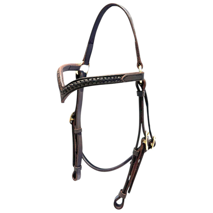 Leather Bridle with deep V Browband
