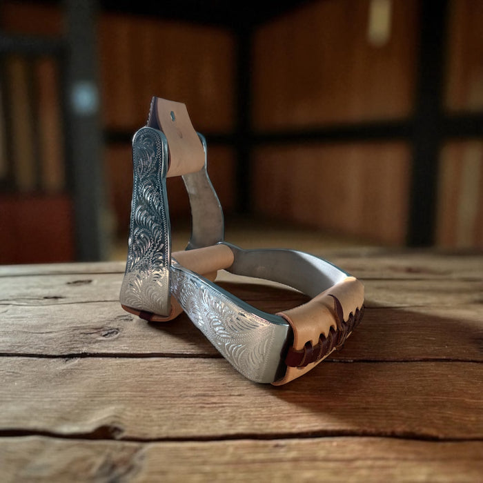 Aluminium Engraved Oxbows - Vegas Lights - Toprail Equine