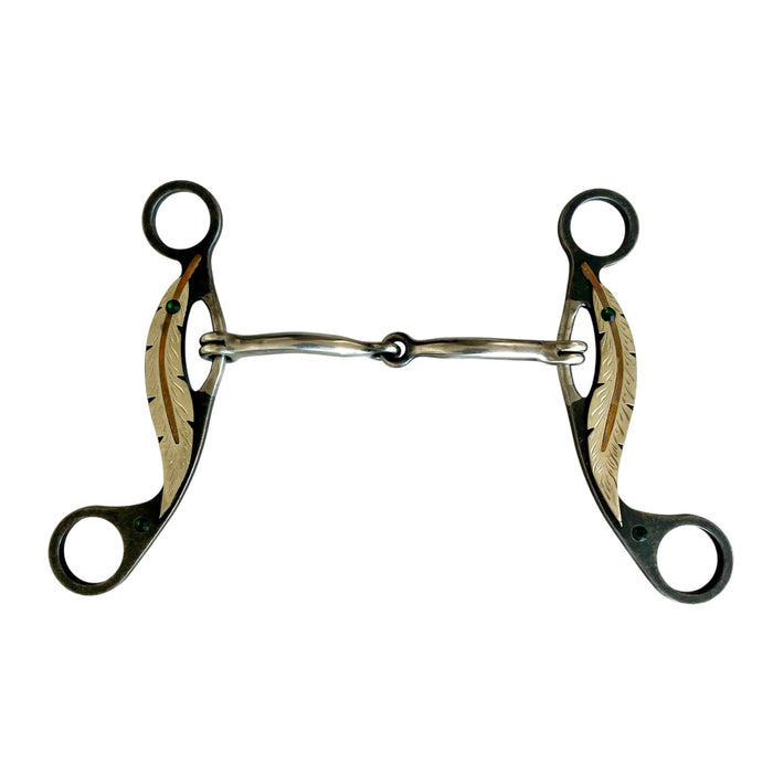 Western Shank Feather Squared Snaffle - Toprail Equine