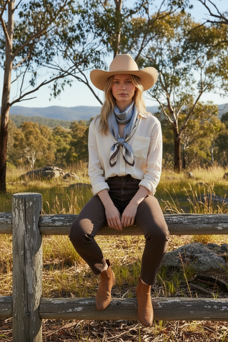 DURBIN - Vintage Print Neck Scarf - 1773