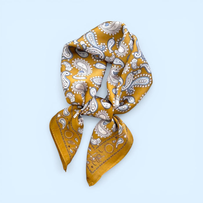 OREGON - Gold - Classic Print Neck Scarf - 1773
