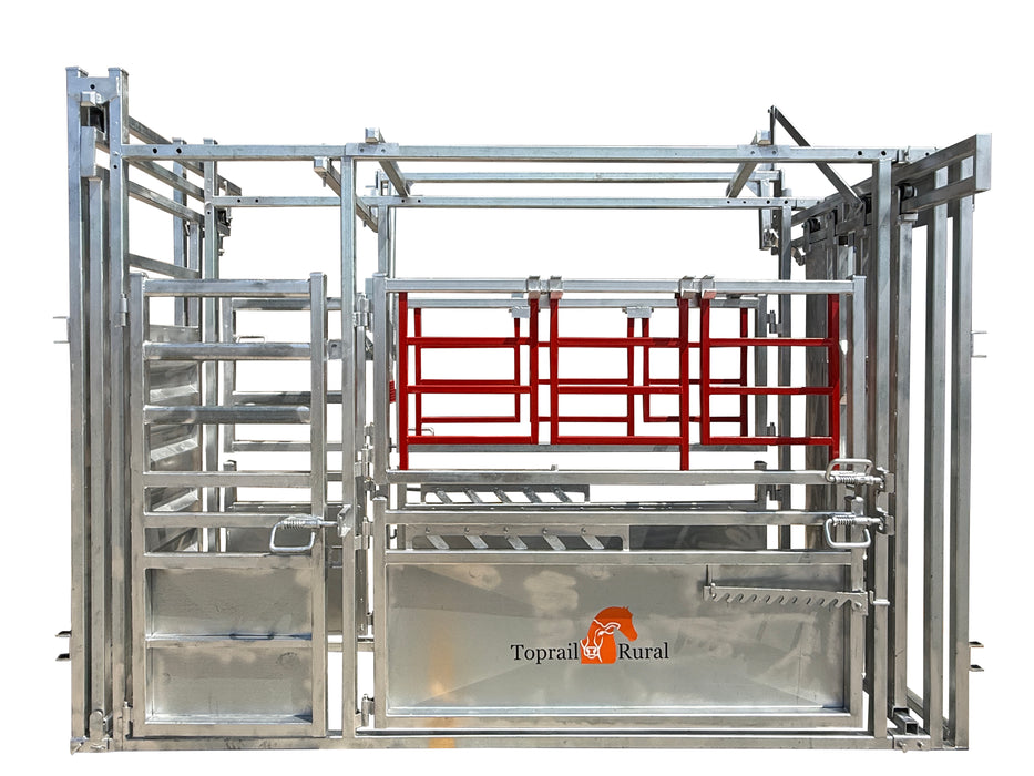Premium V Squeeze Cattle Crush With Chin Lift | Toprail Rural
