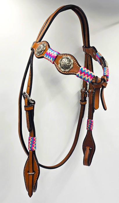 Leather headstall with quick change