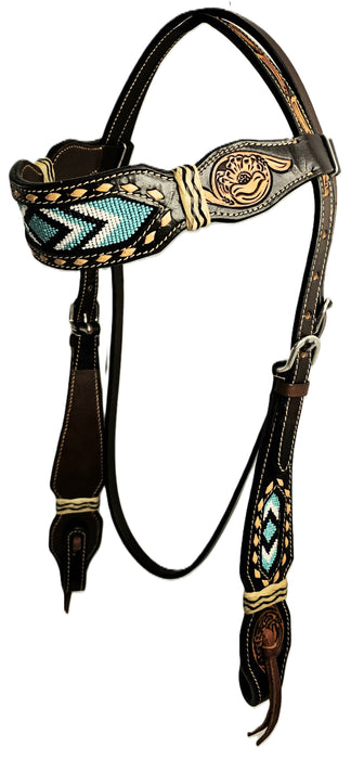 Cheyanne Turquoise Floral Headstall