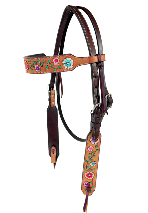 "FLORAL VINE" Bridle - Smooth Like Cactus