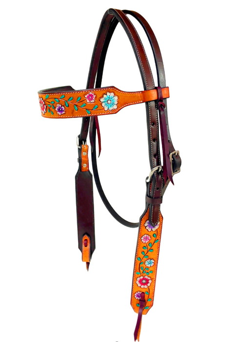 "FLORAL VINE" Bridle - Smooth Like Cactus