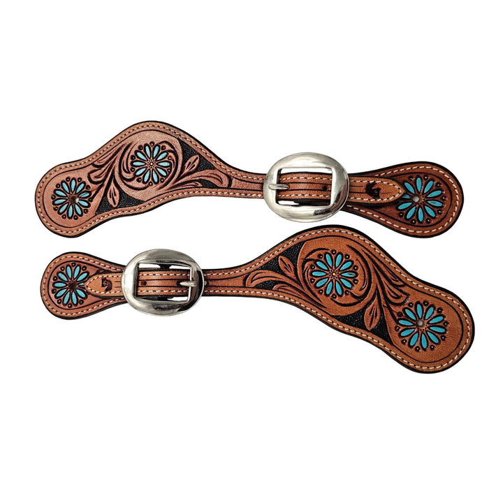 Ladies Turquoise Daisy Spur Straps