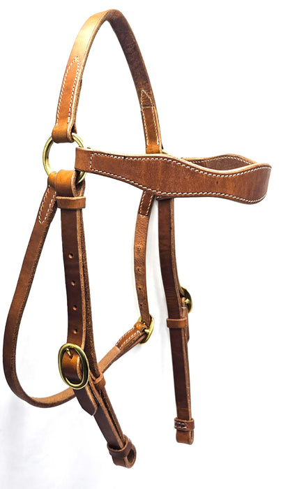 American Harness Leather crafted Barcoo style stock/competition bridle Pure classic with 3 shaped browband