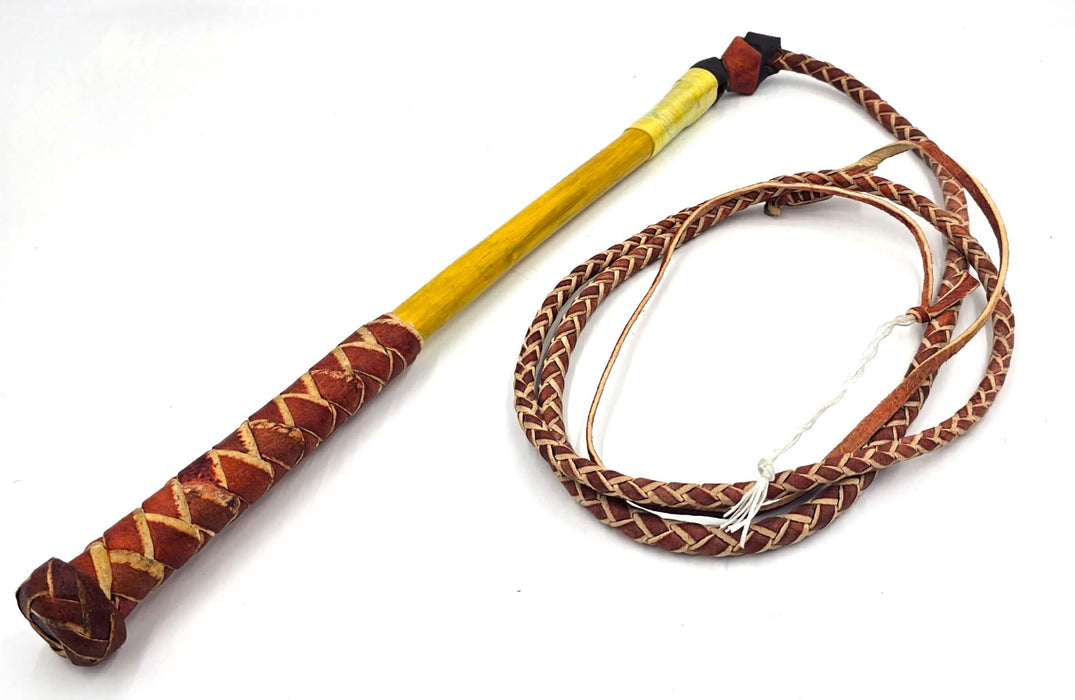 Latigo leather Stock yard WHIP - 4 Plait 6' long