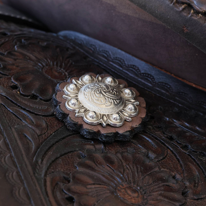 Cow horse saddle with floral Tooling 15"