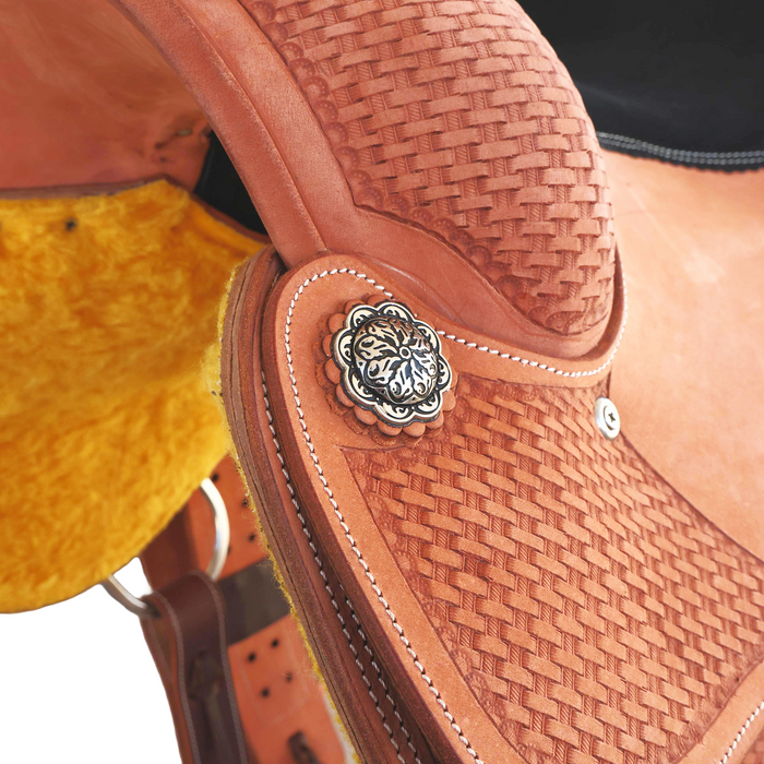 Smooth Leather Cow horse saddle 15"-17"