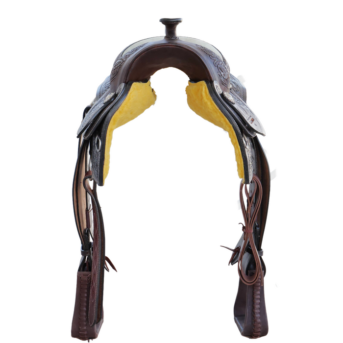 Cow horse saddle with floral Tooling 15"