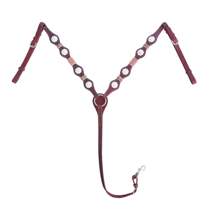 "SILVERTON" USA Leather Breastcollar - Smooth Like Cactus