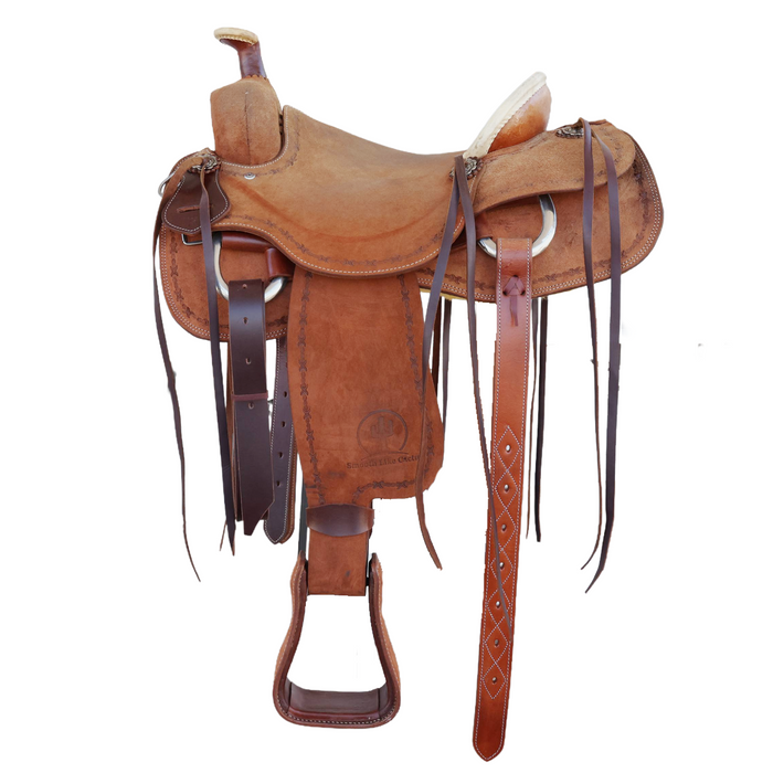 Full Rough Out Ranch Roping Saddle 15"