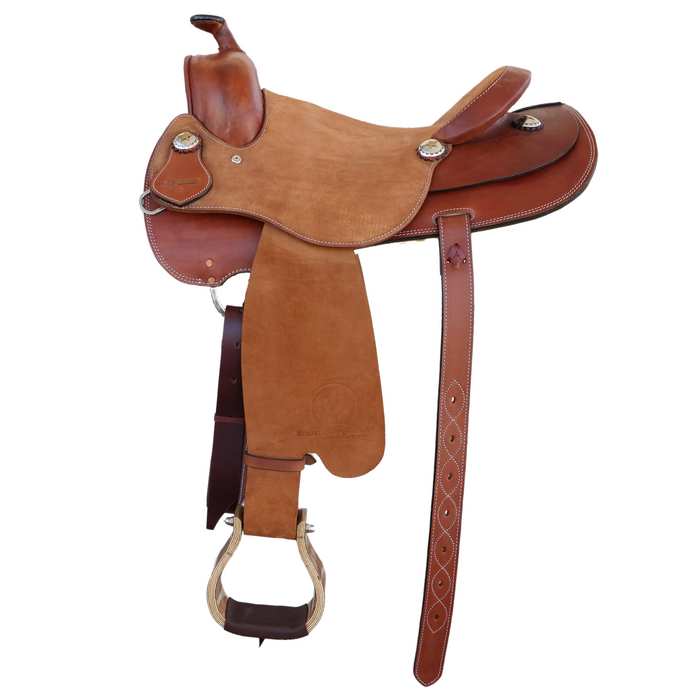 Texas Star conchos Cow horse saddle 15"