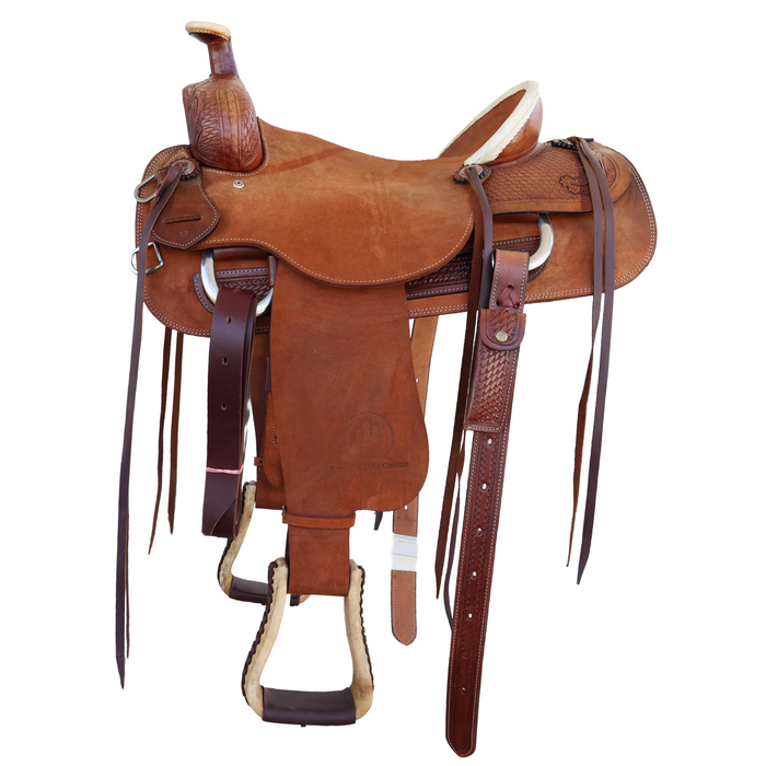Floral tooling Ranch Roper Saddle 16"