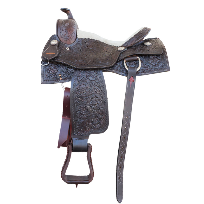 Cow horse saddle with floral Tooling 15"