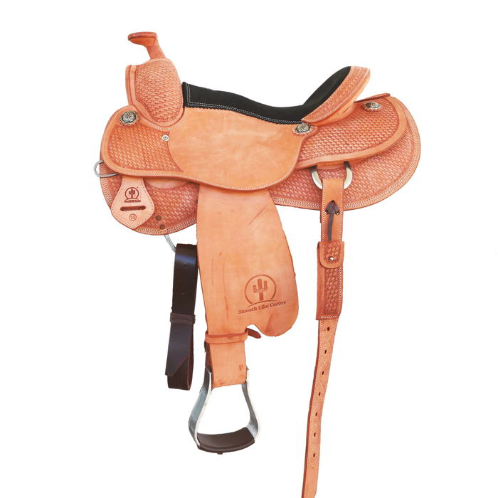 Smooth Leather Cow horse saddle 15"-17"