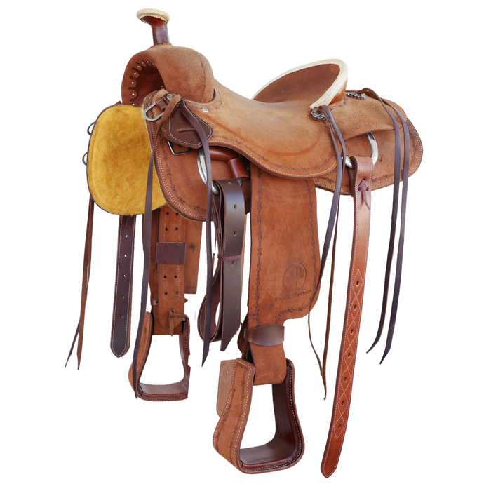 Full Rough Out Ranch Roping Saddle 15"