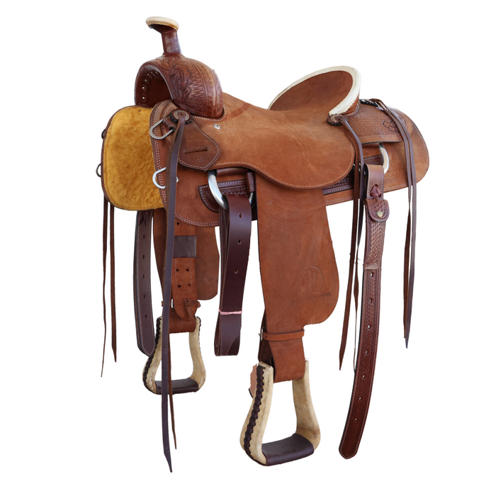 Floral tooling Ranch Roper Saddle 16"