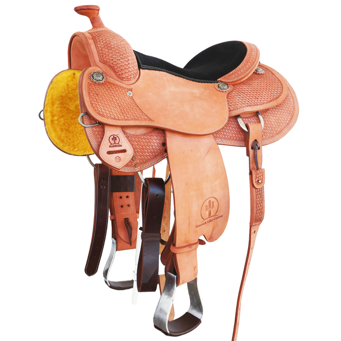 Smooth Leather Cow horse saddle 15"-17"