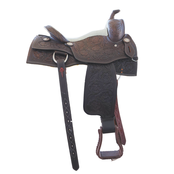 Cow horse saddle with floral Tooling 15"