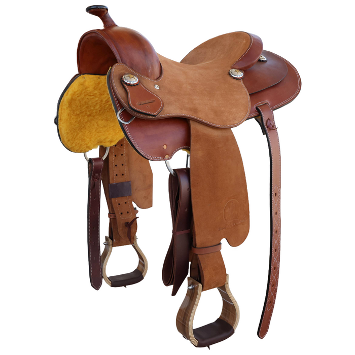 Texas Star conchos Cow horse saddle 15"