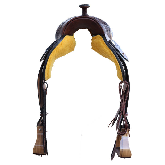 Smooth Leather Cow horse saddle saddle 16"