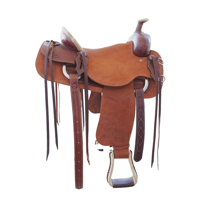 Floral tooling Ranch Roper Saddle 16"