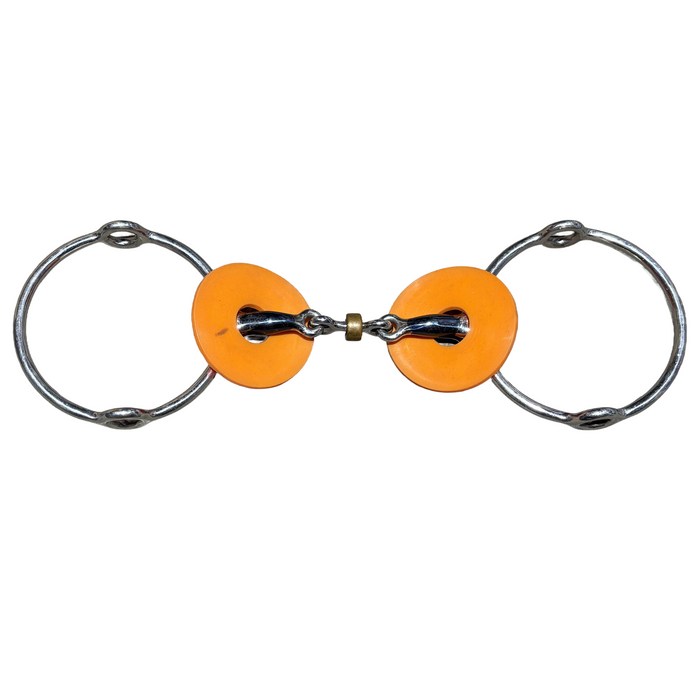 Big ring Sweet Iron Snaffle with Copper roller Polo Gag