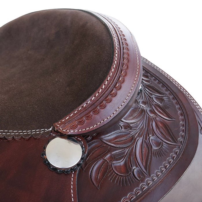 Smooth Leather Cow horse saddle saddle 16"