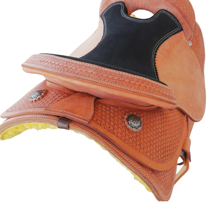 Smooth Leather Cow horse saddle 15"-17"