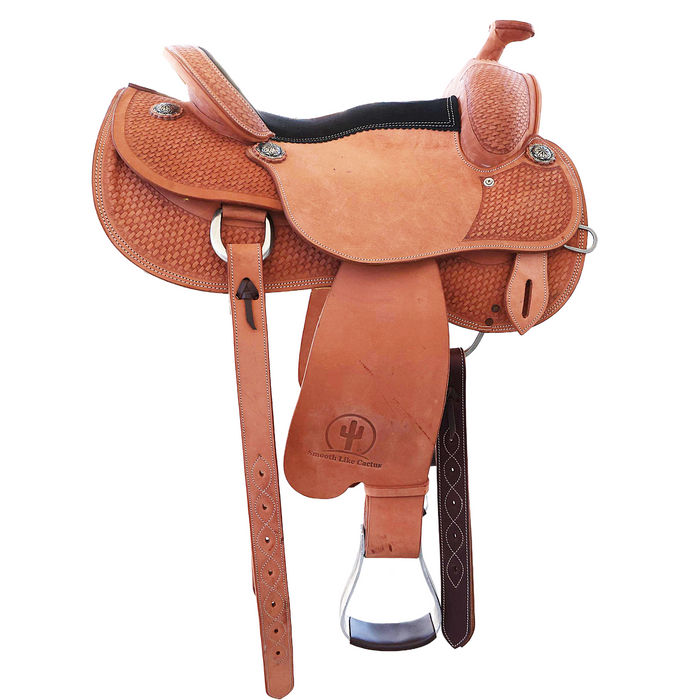 Smooth Leather Cow horse saddle 15"-17"