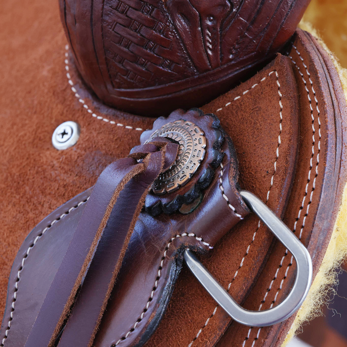 Floral tooling Ranch Roper Saddle 16"