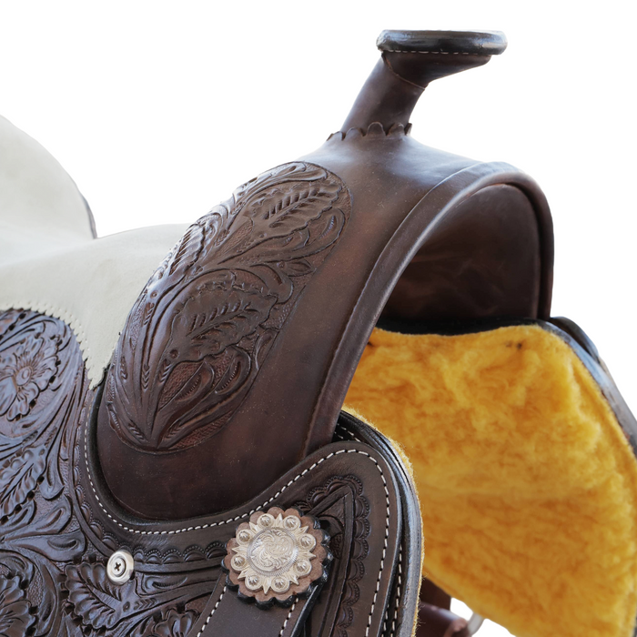 Cow horse saddle with floral Tooling 15"