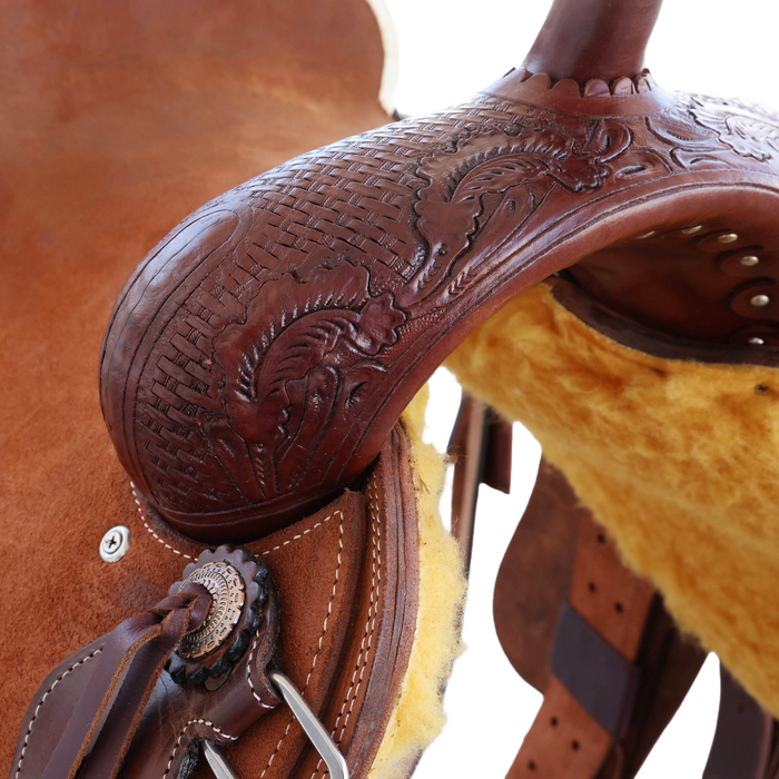 Floral tooling Ranch Roper Saddle 16"