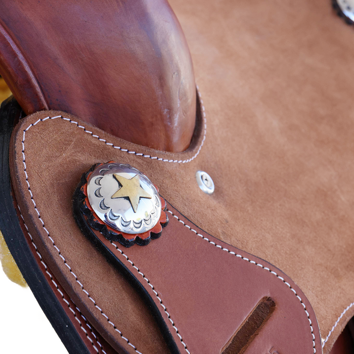 Texas Star conchos Cow horse saddle 15"