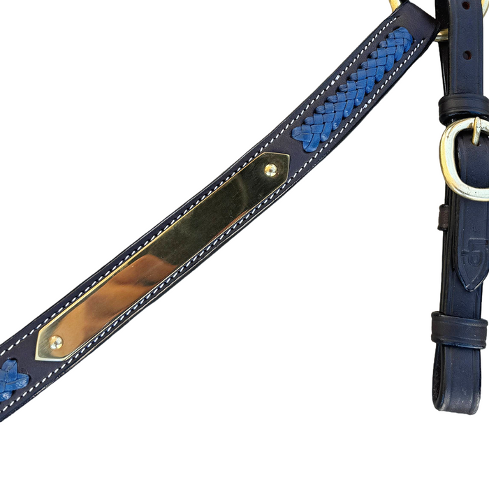Show Plate Breastplate with Royal Blue Plait