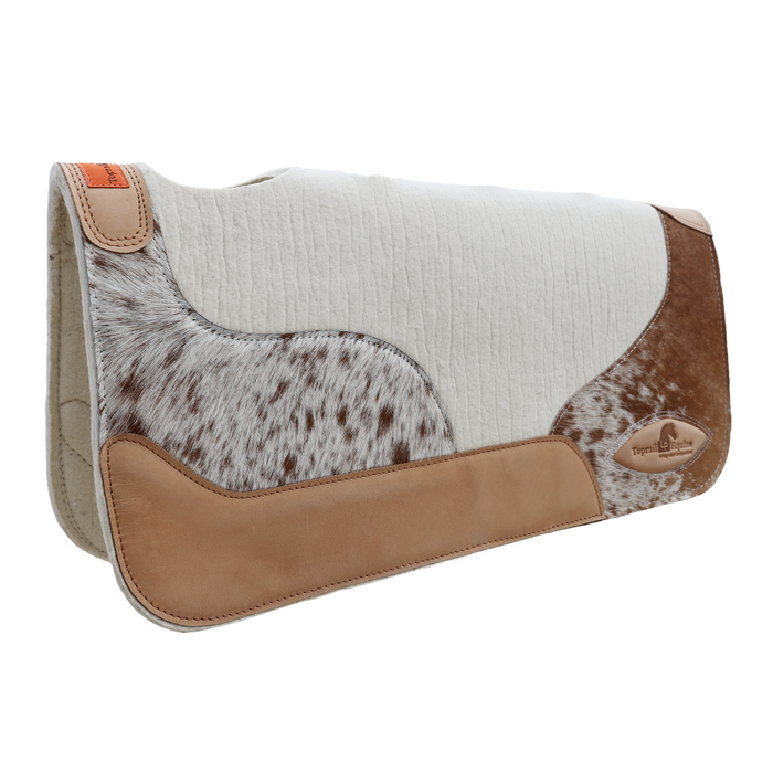 "LONGHORN" White Hair on Hide Pad - Toprail Equine
